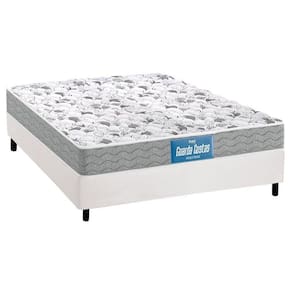 Cama Box Casal: Colchão Espuma D33 Probel /EP Guarda Costas Próintense Double Face + Base CRC Courano White(138x188)
