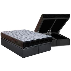 Cama Box Baú Queen: Colchão Espuma D33 Ortobom / EP ISO 100 Ultra Firme + Base CRC Suede Gray(158x198)