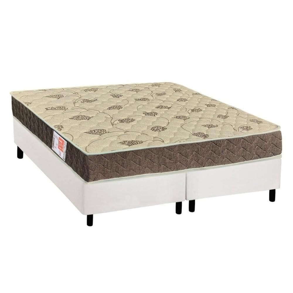 Cama Box Queen: Colchão Espuma Orthoflex D33 Comfortpedic Line + Base CRC Courano White(158x198)