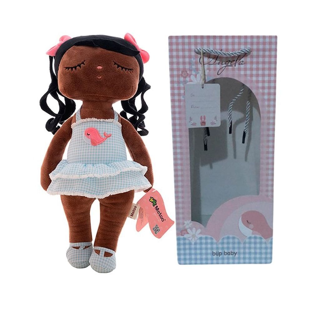 Boneca Infantil Metoo de Pelúcia Angela Poppy c/ Sacola Colecionável com Toque Aveludado