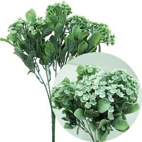 Kit 12 Plantas kalanchoe Artificiais Jardim Flor Branca 30cm