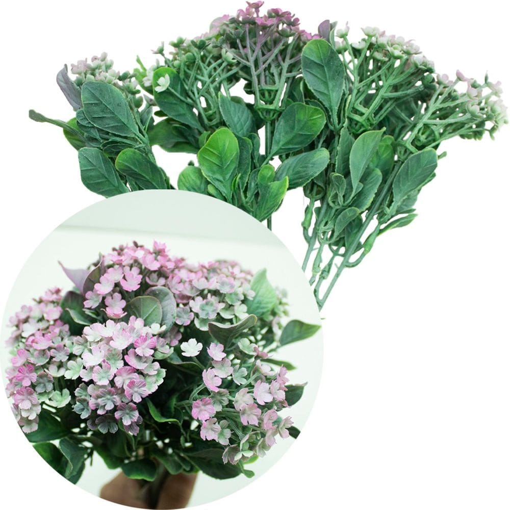 Kit 8 Plantas kalanchoe Artificiais Jardim Flores Rosa 30cm