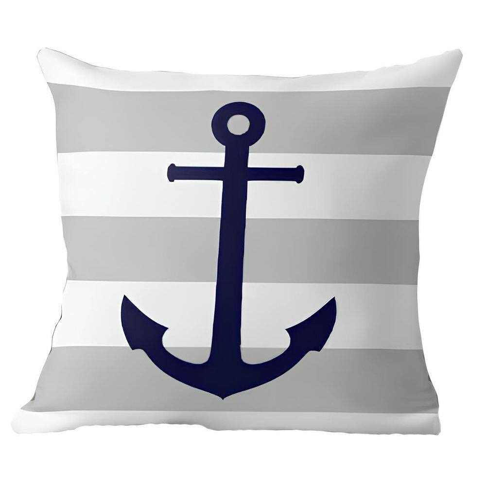 Capa Almofada Azul Âncora Navegação Marítima 50X50cm