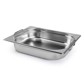 Cuba Inox 1/2 Aço Inoxidável 65mm com Alça Gourmet Mix Prata