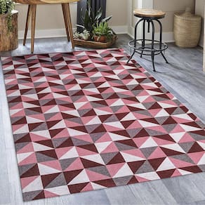 Tapete Jacquard 2,00M X 2,50M Emborrachado Dallas Vermelho