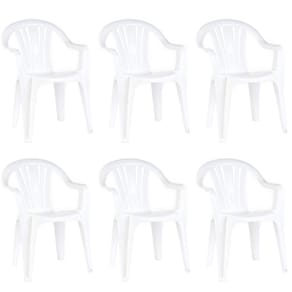 Kit 6 Poltronas Cadeiras Global Branca
