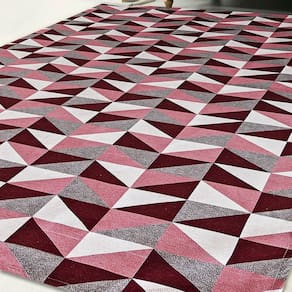 Tapete Jacquard Estampado 1,35M X 1,00M Vermelho