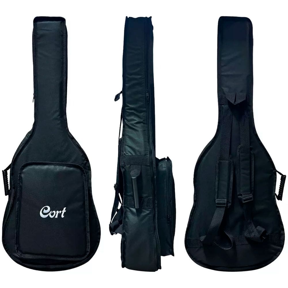 CAPA P/ VIOLÃO FOLK LUXO CARGO NY-600 "CORT" PRETO