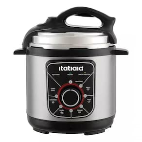 Panela de Pressão Eletrica Essencial 3L 700W Inox com Preto 220V