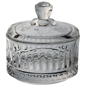 POTICHE REDONDO DECORATIVO BOMBONIERE HOME&CO COM TAMPA ECO CRYSTAL 7x6x6cm TRANSPARENTE