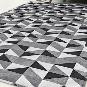 Tapete Jacquard Estampado 1,35M X 1,00M Emborrachado Preto