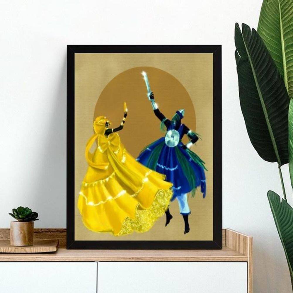 Quadro Decorativo Oxum E Ogum 45X34Cm