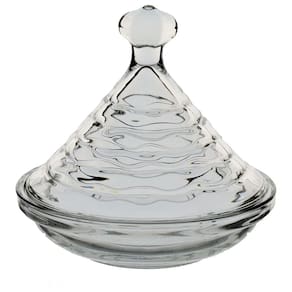 POTICHE REDONDO HOME&CO COM TAMPA VIDRO 11x12x12cm TRANSPARENTE BOMBONIERE
