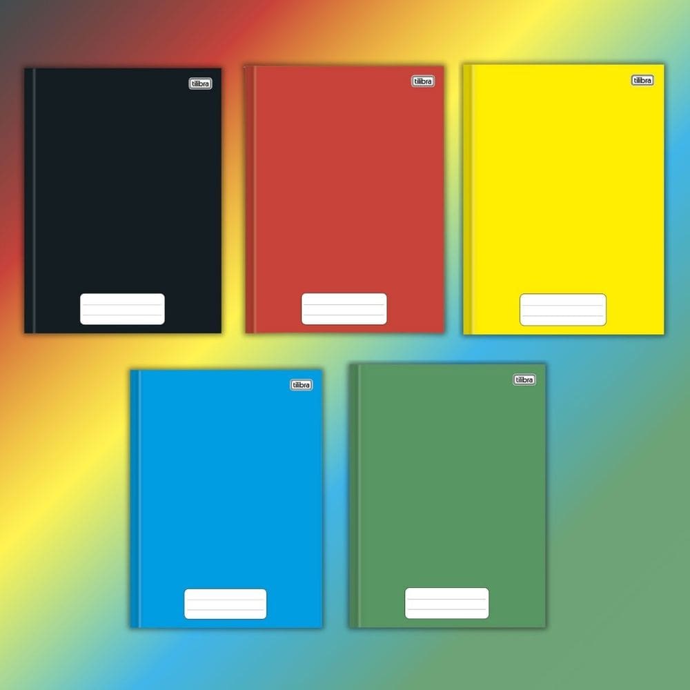 Kit 05 Cadernos (PEQUENO) Brochura 1/4 Pepper 80 Folhas 14x20cm Capa Dura Tilibra | Caderno de Recados Escolar