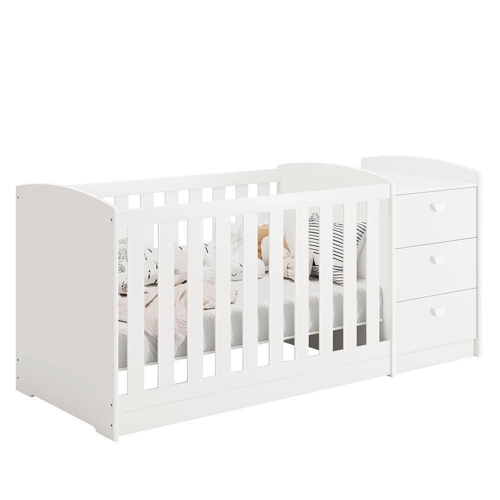 Berço Americano Multifuncional Atlanta Branco Brilho - Reller Móveis Branco Brilho