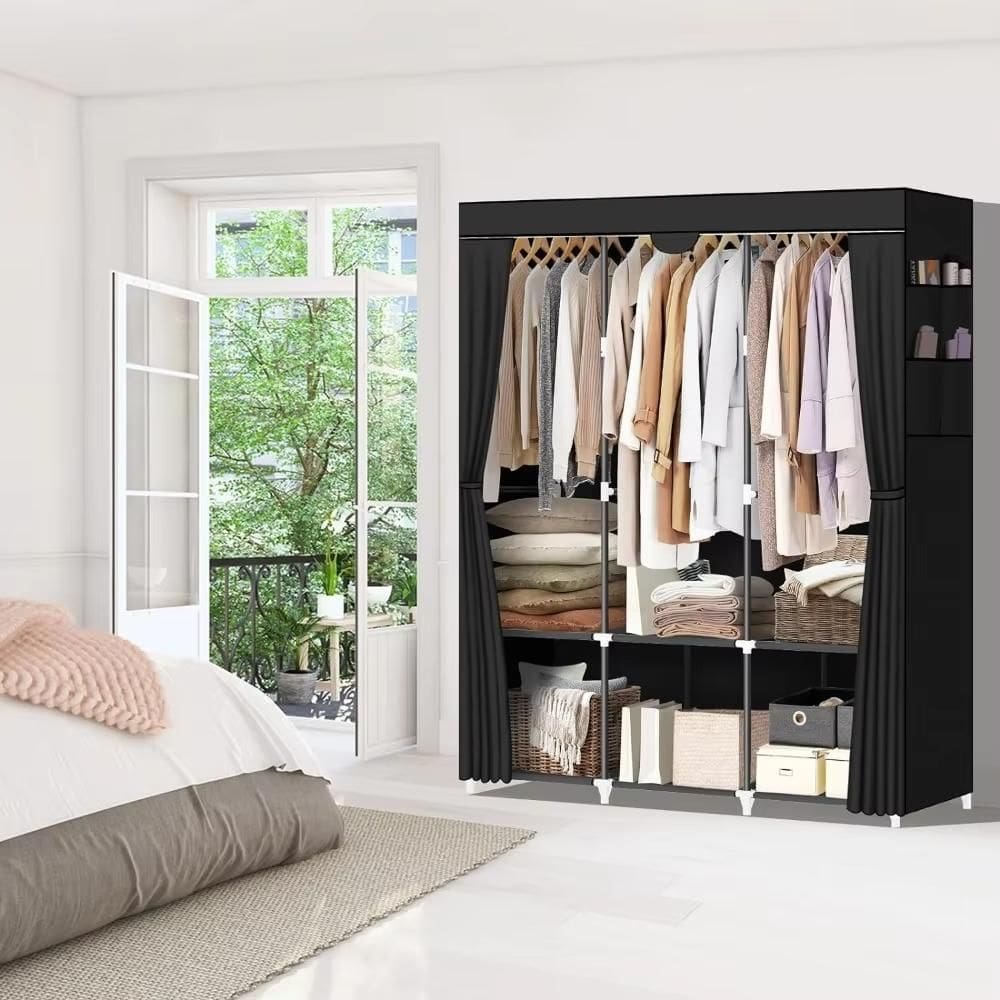 Guarda Roupas Armário Dobrável Organizador Multiuso - Preto