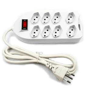 Régua Energia 8 Tomadas E Extensão 2 Metros Branco Bivolt