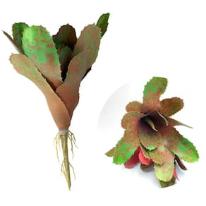 Kit 8 Pçs Bromélia Elegante Planta Artificial 8 Folhas 21cm