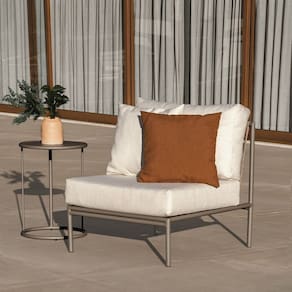Sofá Módulo sem Braços 70cm Refúgio Cabecasa Madeiramadeira Champanhe/Quaker areia