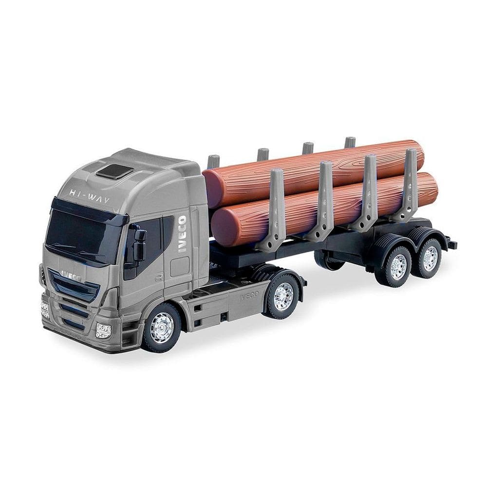 Brinquedo Caminhão Tora Hi Way Iveco Cinza