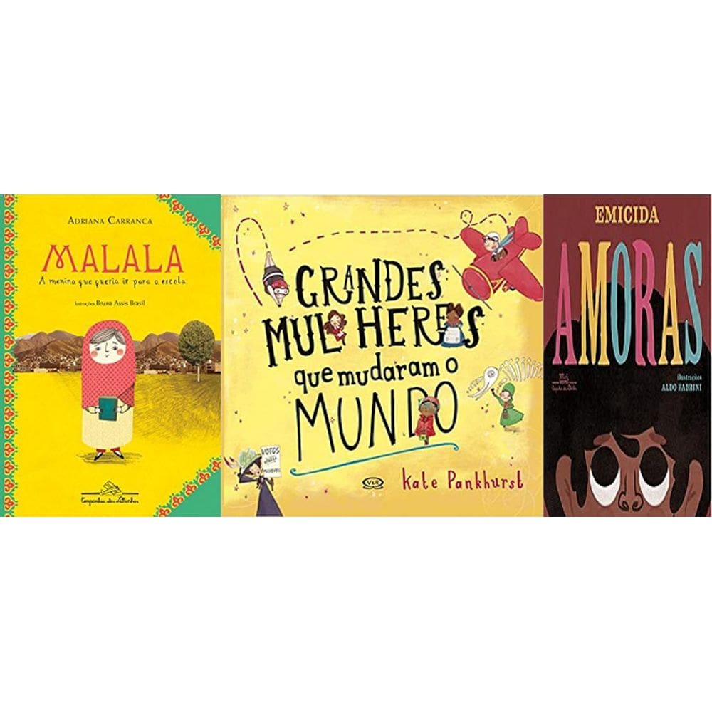 Kit 3 Livros Malala + Grandes Mulheres Que Mudaram O Mundo +