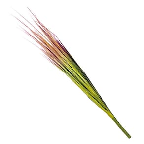 Kit 2 Folhagem Capim Verde Ponta Avermelhada Artificial 74cm