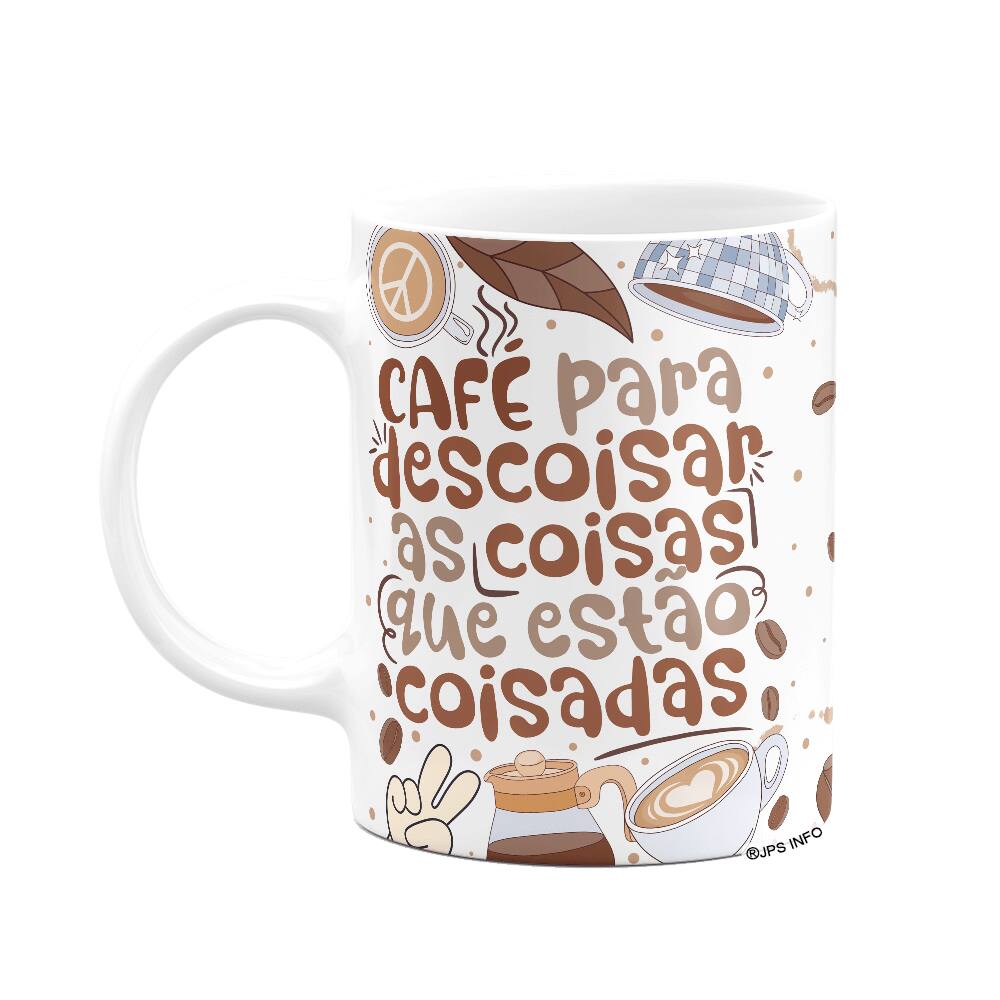 Caneca Divertida Vibes - Café para descoisar as coisas