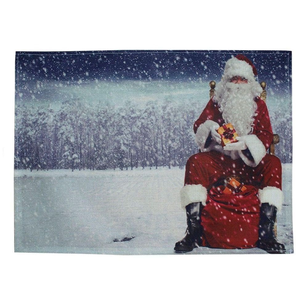 Jogo Americano Estampa Natalina Papai Noel 8 Peças