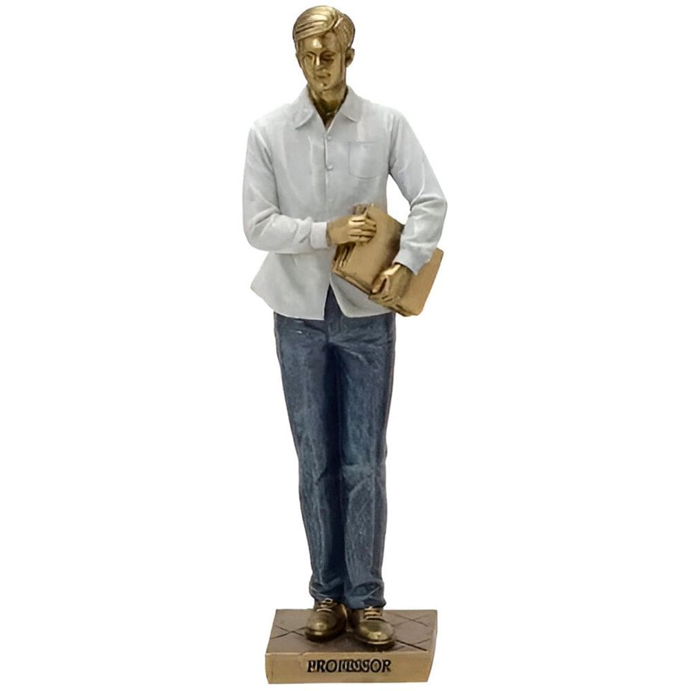 Estatueta Profissão Professor Escultura Resina Enfeite 25cm