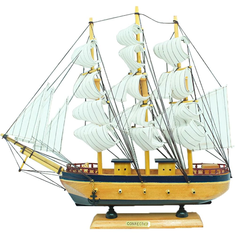 Miniatura Barco Caravela Madeira Enfeite Decorativo 39 cm