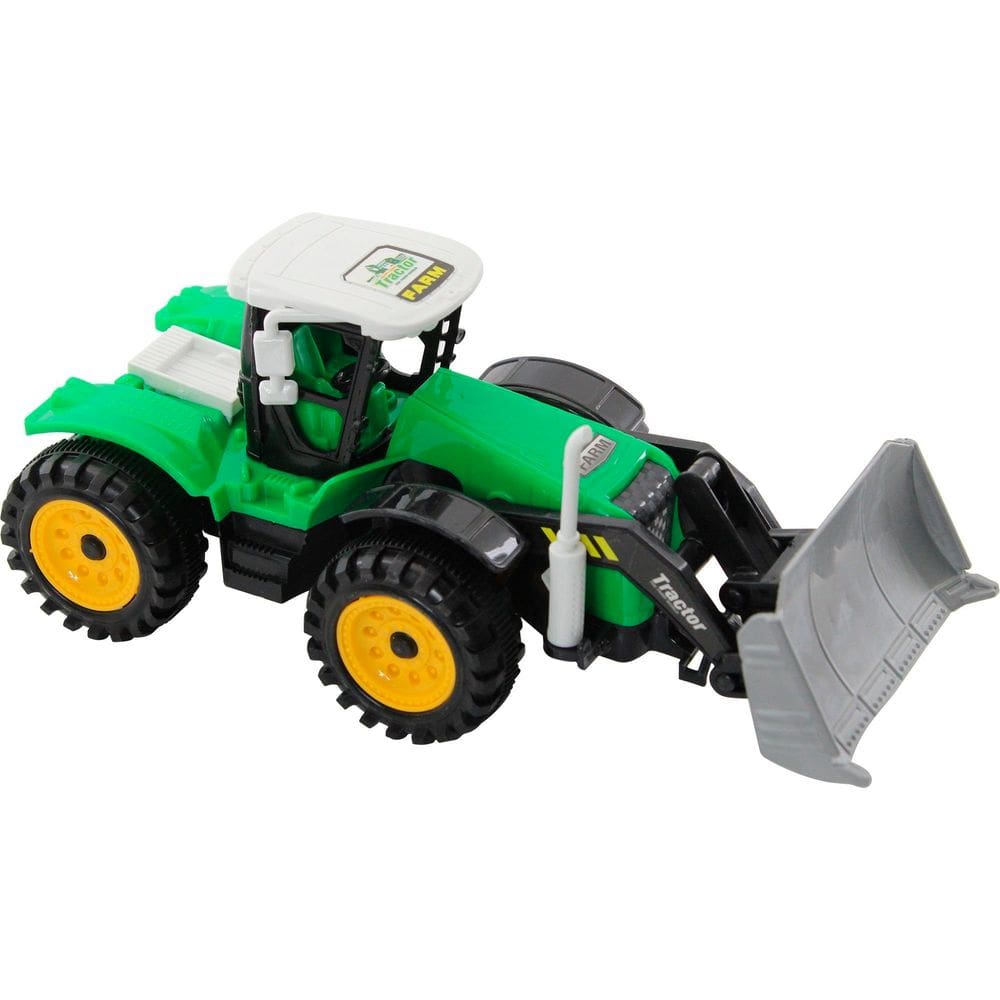 Brinquedo Trator Escavadeira Miniatura Articulado Verde Fricção 25cm