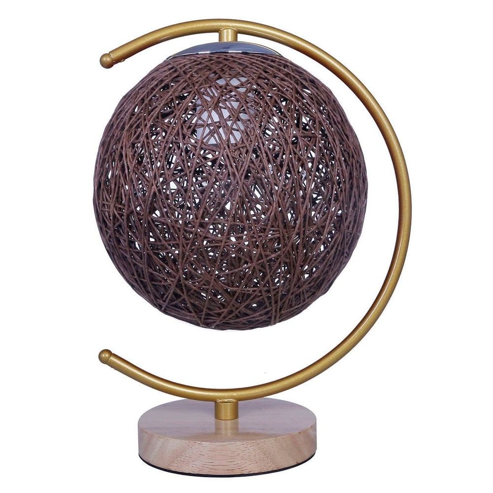 Abajur Luminária Rustica Marrom De Mesa 27,5cm Bivolt 110/220v