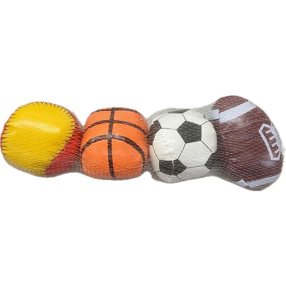 Kit 4 Mini Bolas Espuma Esportiva Diversas 7870-90B - Dorémi