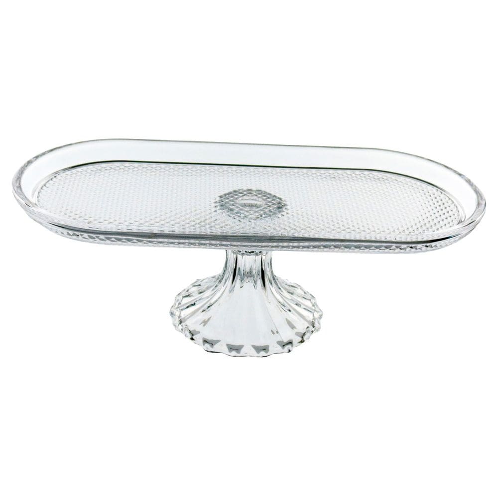 PRATO BOLEIRA COM PÉ HOME&CO OVAL VIDRO 12x34x16cm TRANSPARENTE