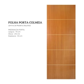 Porta Madeira Modelo Colmeia Frisada 4009 - 70x210 x 3,5 Jequitibá - Alamo