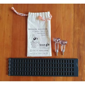 Reglete Positiva De Bolso Preto Kit 2 Punções Maior E Menor