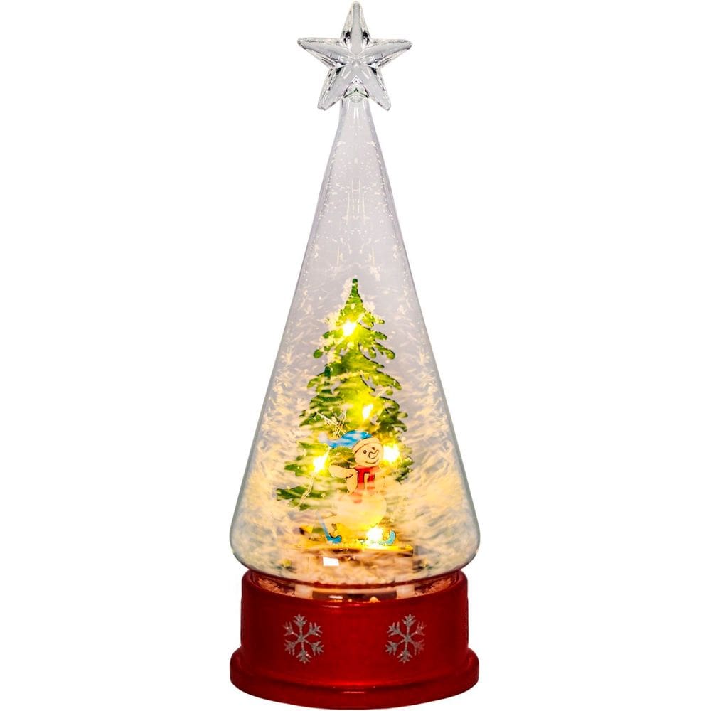 Globo De Neve Decorativo Pinheiro Natalino Iluminado 27cm