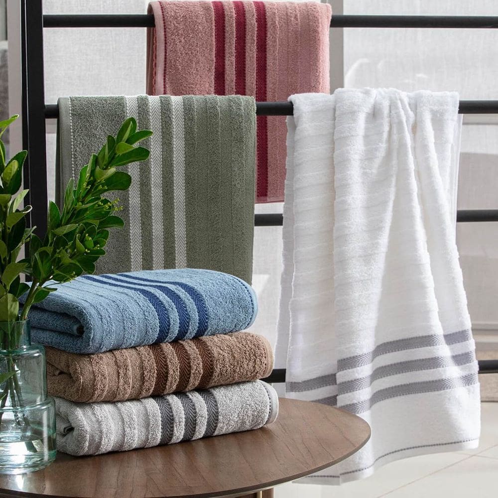 Toalha de Rosto com Barra Jacquard Asti