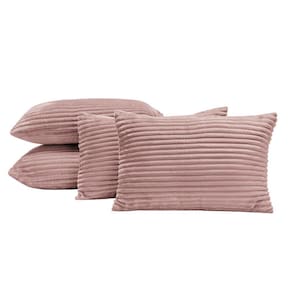4 Capas De Almofada Bariloche 60X30 Decorativa Flannel Rosê