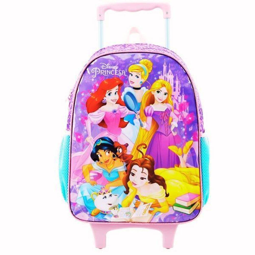 Mochila Infantil Princesas Disney Rodinhas Tam G Escolar