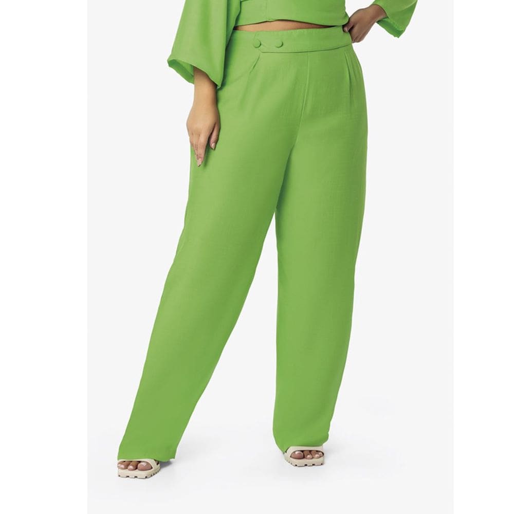 Calça Feminina Plus Size Pantalona Gloss