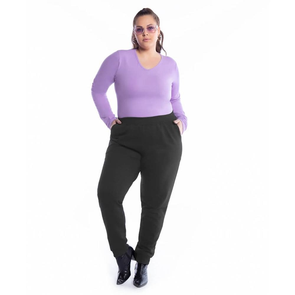 Calça Moletom Feminina Plus Jogger