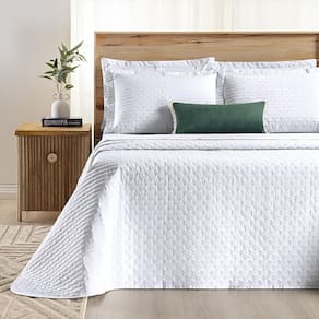 Colcha Cama Queen 3 Peças Bordado 200 Fios Verity Branco