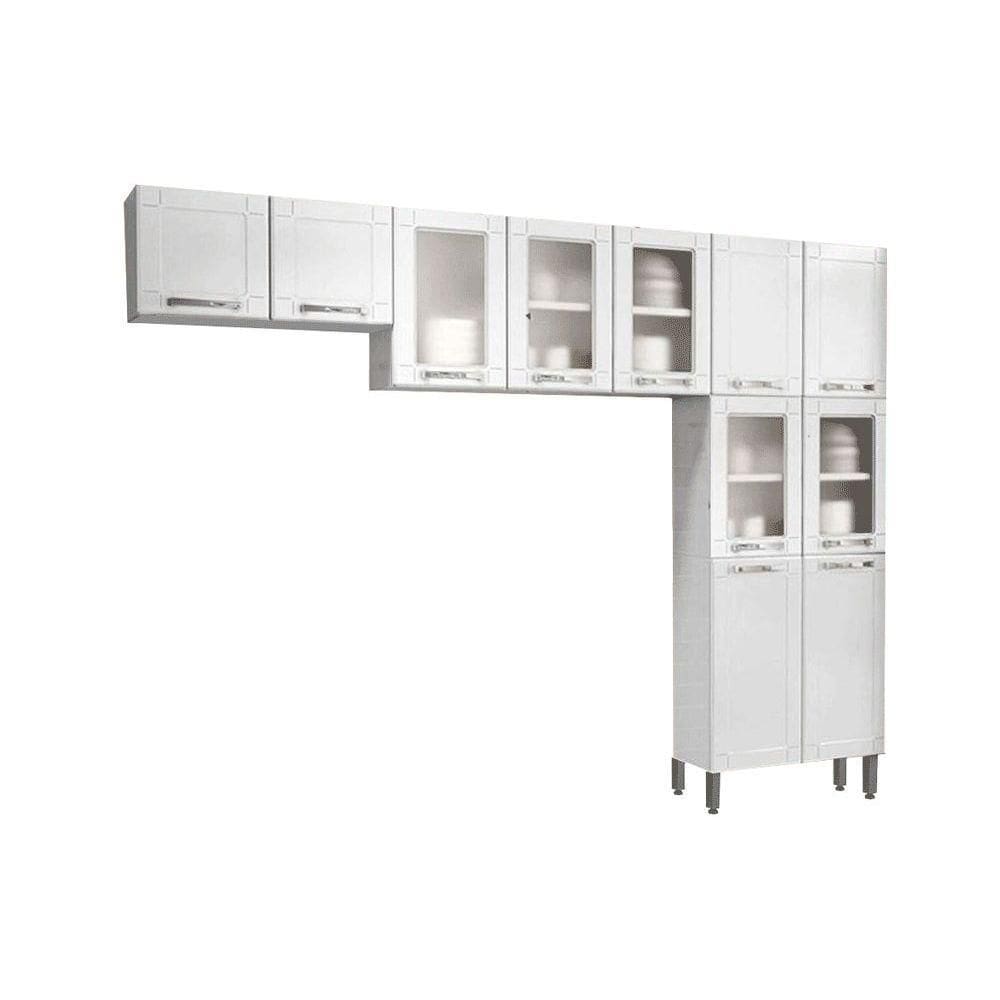 Kit de Cozinha Modulada 3 Peças Múltipla (2 Armários + 1 Paneleiro) CPT96 Branco - Bertolini