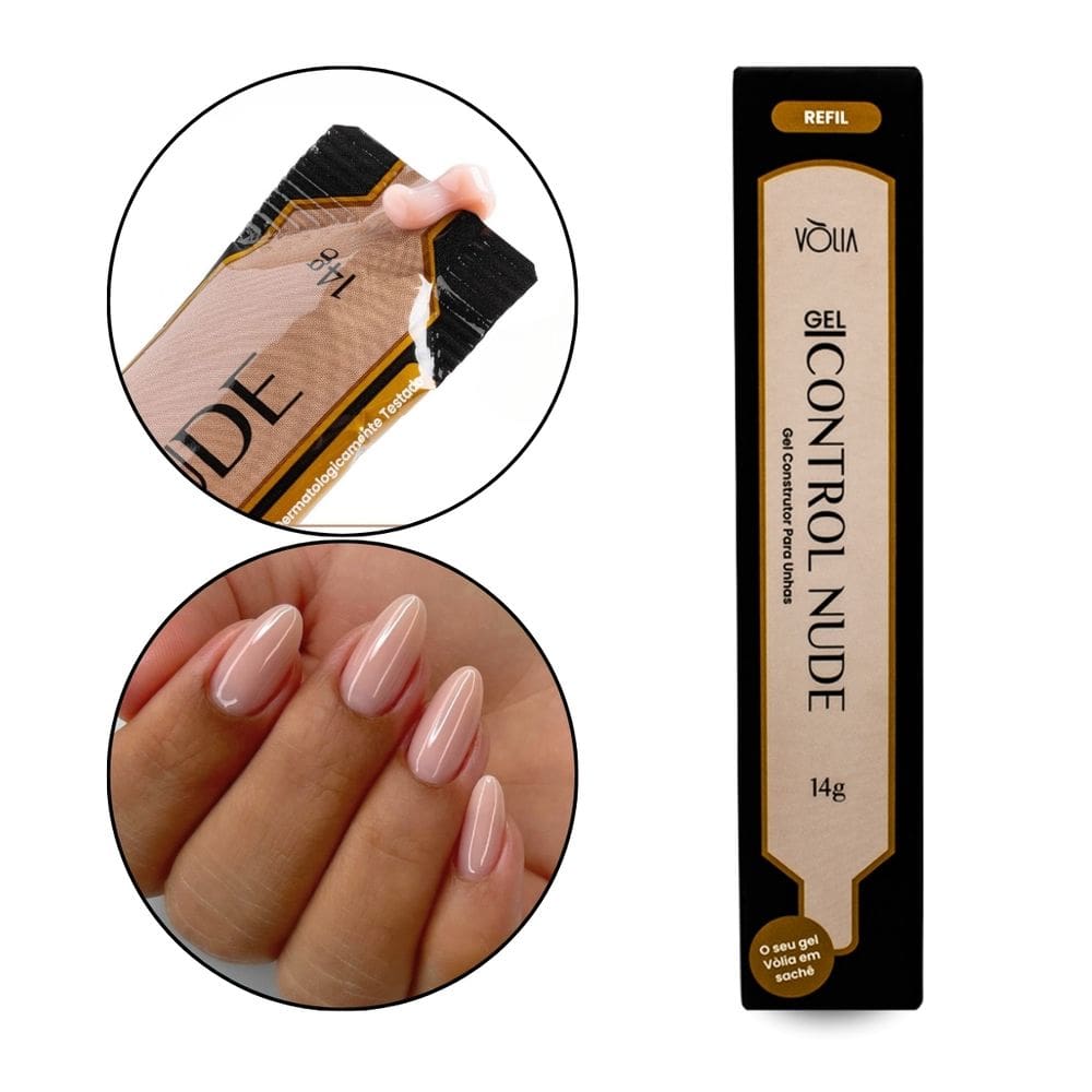 Sachê Refil Gel Control Nude Unhas Alongamento 14g, Vòlia