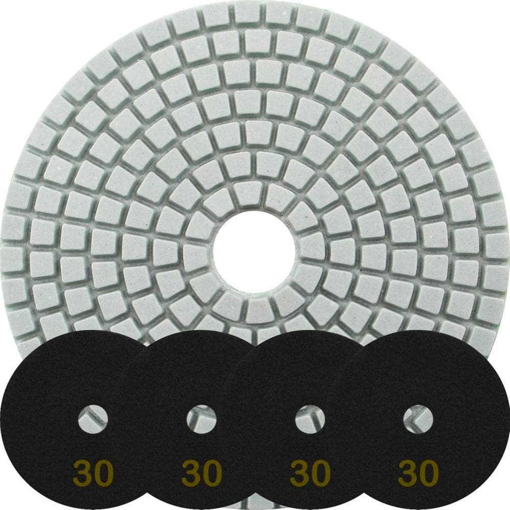 Kit 6 Disco Lixa Polimento Úmido Mármore 10 Cm Grão 30