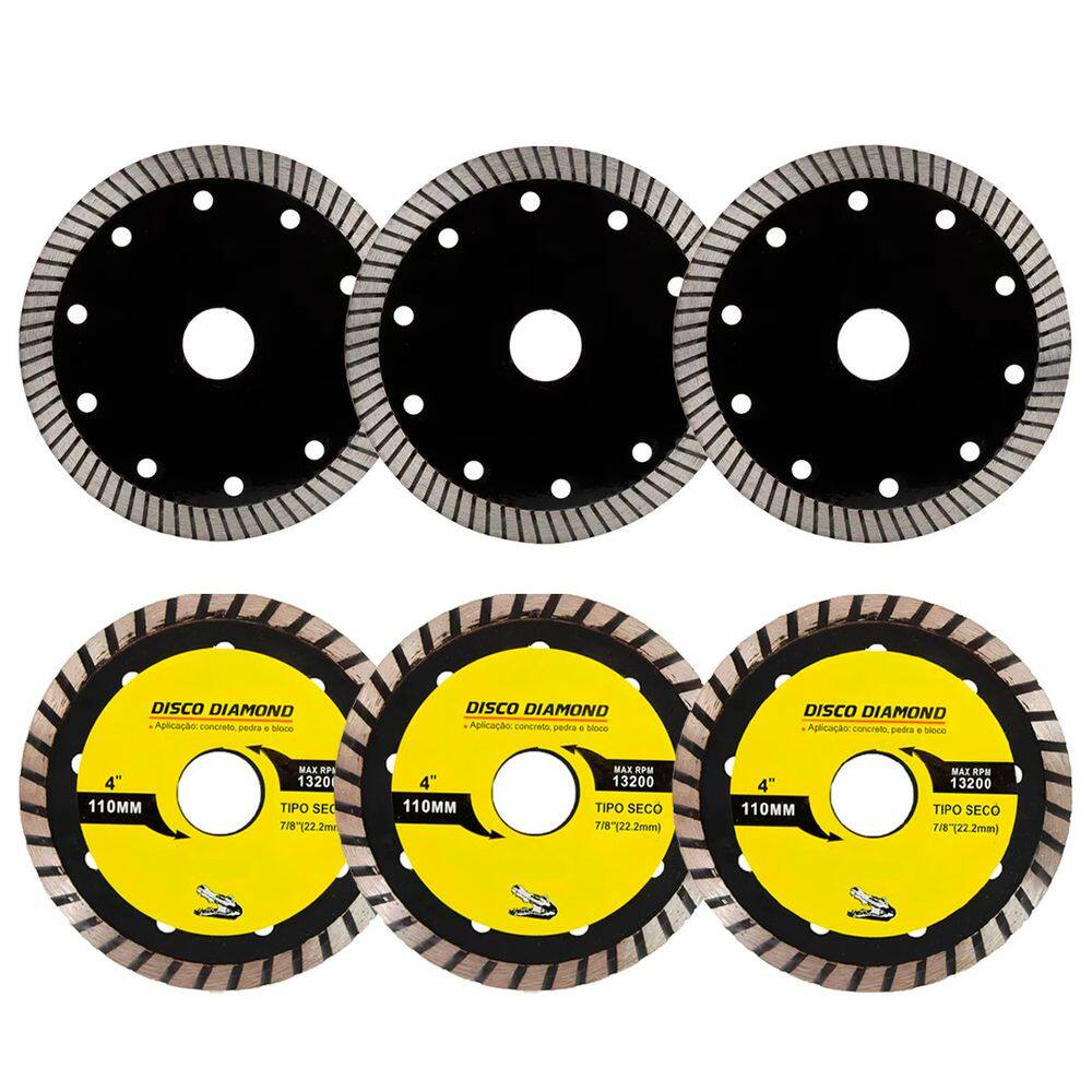 Kit 6 Disco Serra Circular Lâmina 110mm Concreto Mármore