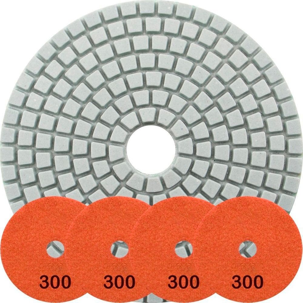 Kit 4 Disco Lixa Polimento Úmido Mármore 10 Cm Grão 300