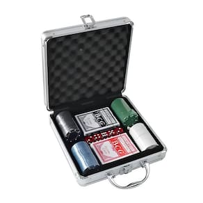 Kit Poker Maleta Profissional 100 Fichas 5 Dados 2 Baralhos