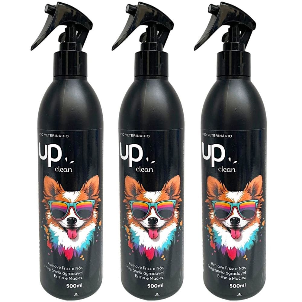 03x Fluido Desembaraçador Para Cachorro 500ml Com Queratina